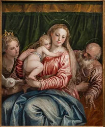 La Virgen y el Niño Jesús entre S. Catalina de Alessandria y Pedro, detalle