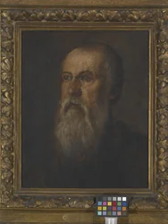 Portrait Of A Bearded Man (óleo sobre lienzo montado en tabla)