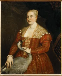 Retrato de dama con garza (pintura sobre lienzo)