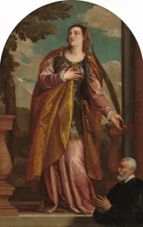 Santa Lucía y un donante, c.1585-1595 (óleo sobre lienzo)