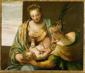 El matrimonio místico de Santa Catalina de Siena ... (óleo sobre lienzo)