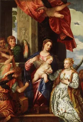 El matrimonio místico de Santa Catalina, c. 1550-1560 (óleo sobre lienzo)