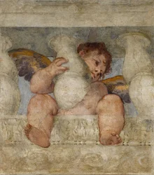 Ángel sentado en una balaustrada