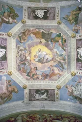 Armonía Universal, o Amor Divino, del techo de la Sala di Olimpo, c.1561