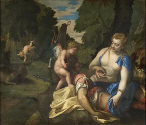 Venus llorando a Adonis
