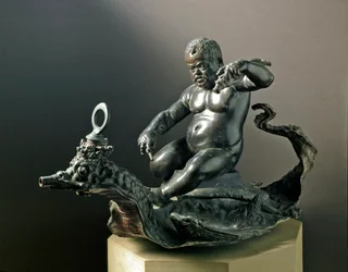 El enano Morgante Braccio di Bartolo, el enano de Cosimo I de Médici. Escultura de bronce por Giambologna (Giovanni da Bologna)