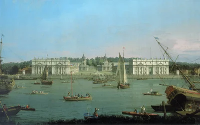 Hospital de Greenwich, visto desde la orilla norte del Támesis, c.1752 (óleo sobre lienzo)