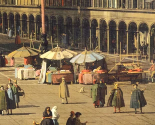 Plaza de San Marcos desde la Basílica hacia la iglesia de San Geminiano y Procuratie Nuove (edificios de los Procuradores), Venecia, de Giovanni Antonio Canal, conocido como Canaletto (1697-1768), Óleo sobre lienzo, 68,5x93,5 cm, ca 1735