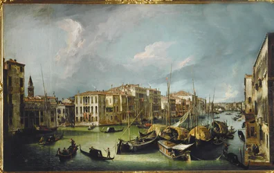 El Canal Grande de Venecia con el puente Rialto (pintura sobre lienzo)