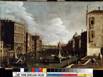 ""Vista del Gran Canal de Venecia"" (Venecia) Pintura de Giovanni Antonio Canal detto il Canaletto (1697-1768). Museo de Bellas Artes del siglo XVIII de Mikalojus Konstantinas Ciurlionis, Kaunas, Lituania