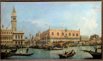 Le Môle, vista desde la cuenca de San Marcos en Venecia. Pintura de Antonio Canal llamado Canaletto (1697-1768) siglo XVIII Dim. 0,47x0,81 m