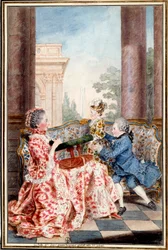 La bella Madame Caze, esposa del granjero general y sus hijos