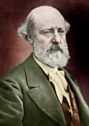 Retrato del arquitecto Eugene Viollet le Duc (Viollet-le-Duc) (1814-1879). c.1879 (grabado)