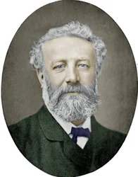 Julio Verne (1828-1905) Novelista francés, fotografía de Nadar, imagen coloreada