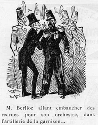 Caricatura sobre la obra de Berlioz diseñada por Nadar en 1856 para el Journal pour rire