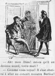 Caricatura sobre la obra de Hector Berlioz diseñada por Nadar en 1856 para el Journal pour rire
