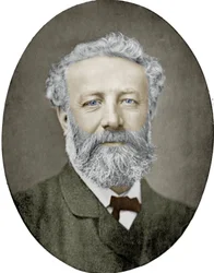Julio Verne (1828-1905) Novelista francés, fotografía de Nadar, imagen coloreada