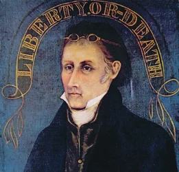 Patrick Henry, representado con la leyenda 