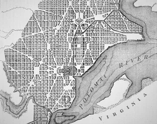 Plano de la ciudad de Washington tal como fue trazada originalmente en 1793