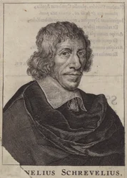 Cornelis Shrevel, médico y erudito holandés (grabado)