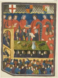 Copias de Ilustraciones del Calendario de Ricart - La ceremonia de juramentación del Alcalde de Bristow