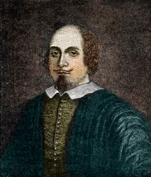 Retrato del dramaturgo inglés William Shakespeare (1564-1616) Grabado según una pintura anónima del siglo XVIII