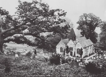 Ribbesford desde Church Hill (foto b/n)
