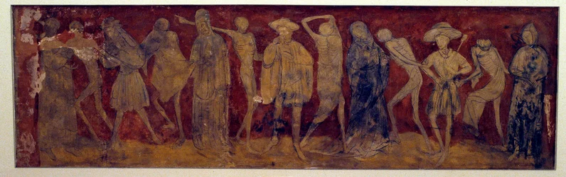 Fresco de “La Danza Macabra” de la antigua abadía de La Chaise-Dieu realizado por Louis Yperman (¿1856?) 1894. París, Museo de Monumentos