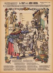 Le Chat de la Mere Michel (grabado coloreado)