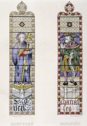 Vidriera que representa a St Ouen y Manassès, Iglesia St Ouen de Rouen