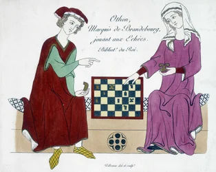 Othon, Marqués de Brandeburgo, jugando al ajedrez - Alemania siglo XIII.