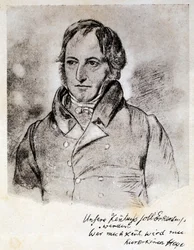 Retrato de Georg Wilhelm Friedrich Hegel (1770-1831), filósofo alemán e idealista. Grabado después de un dibujo de G. Hensel