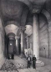 Interior de la Puerta Dorada en Jerusalén, ilustración de 