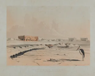 El cuartel maltrecho, Cawnpore 1857 (litografía)