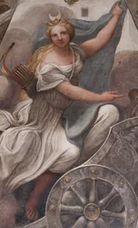 Diana en un carro