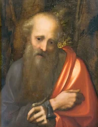 San Antonio Abad, Correggio (óleo sobre tabla)