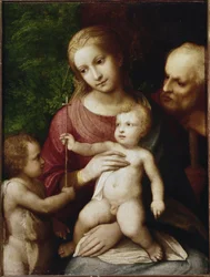 Sagrada Familia con San Juan Bautista niño