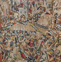 La guerra de Troya: La destrucción de Troya, c.1470 (tapiz)