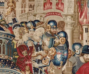 La guerra de Troya: La destrucción de Troya, c.1470 (tapiz)