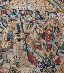 La guerra de Troya: La destrucción de Troya, c.1470 (tapiz)
