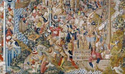 La guerra de Troya: El rapto de Helena, c.1470 (tapiz)