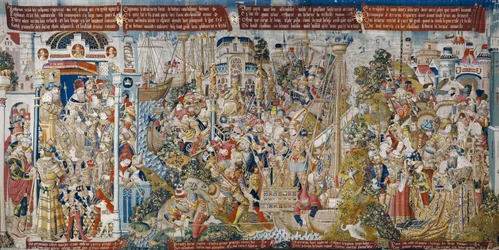 La guerra de Troya: El rapto de Helena, c.1470 (tapiz)