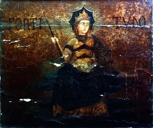 Alegoría de la Fortaleza, panel final de un cassone, c.1460-65