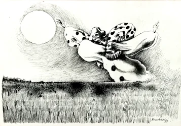 G. C. Riccardi, Sin título, 1973, Tinte sobre papel, 50x70, Italien.