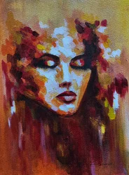 Mujer "Magia del momento" estilo azulejo