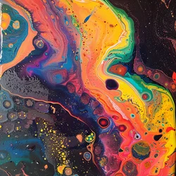 Pintura al óleo moderna, pinceladas de pintura áspera sobre lienzo para decoración de dormitorio de pared