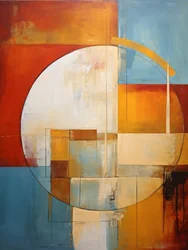 Formas circulares, pintura abstracta para decoración de pared de salón, impresiones artísticas