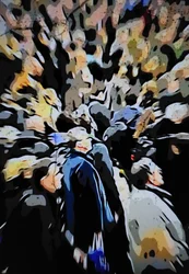 Multitud urbana difuminada