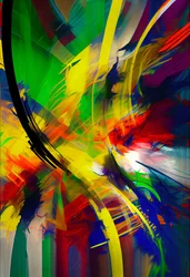 Pintura digital abstracta Una mezcla de colores vibrantes, impresión sobre lienzo en línea a pedido