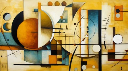 cuadro abstracto formas, Matemáticas y Geometría, decoración de pared para oficina